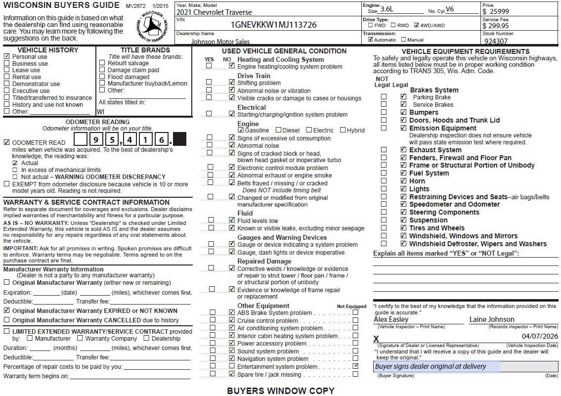 2021 Chevrolet Traverse Premier