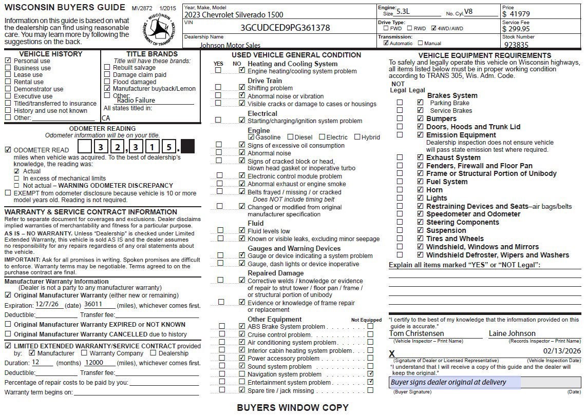 2023 Chevrolet Silverado 1500 Custom Trail Boss