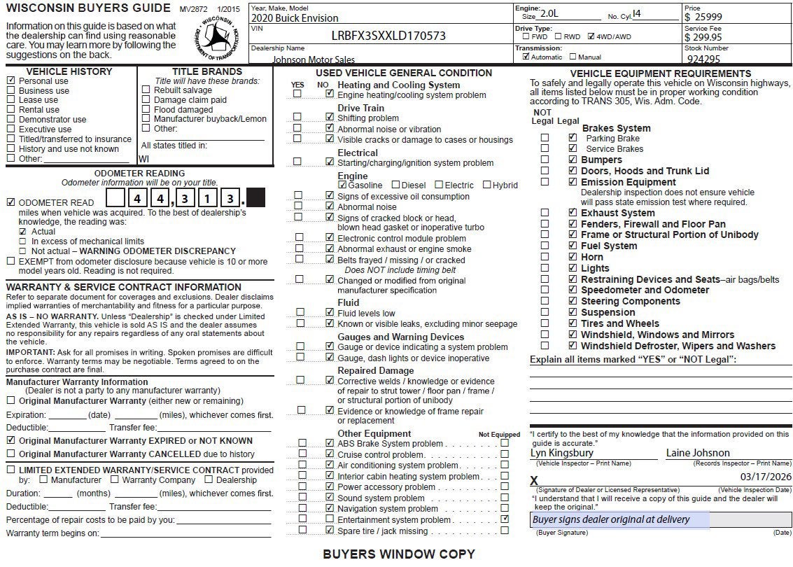 2020 Buick Envision Premium