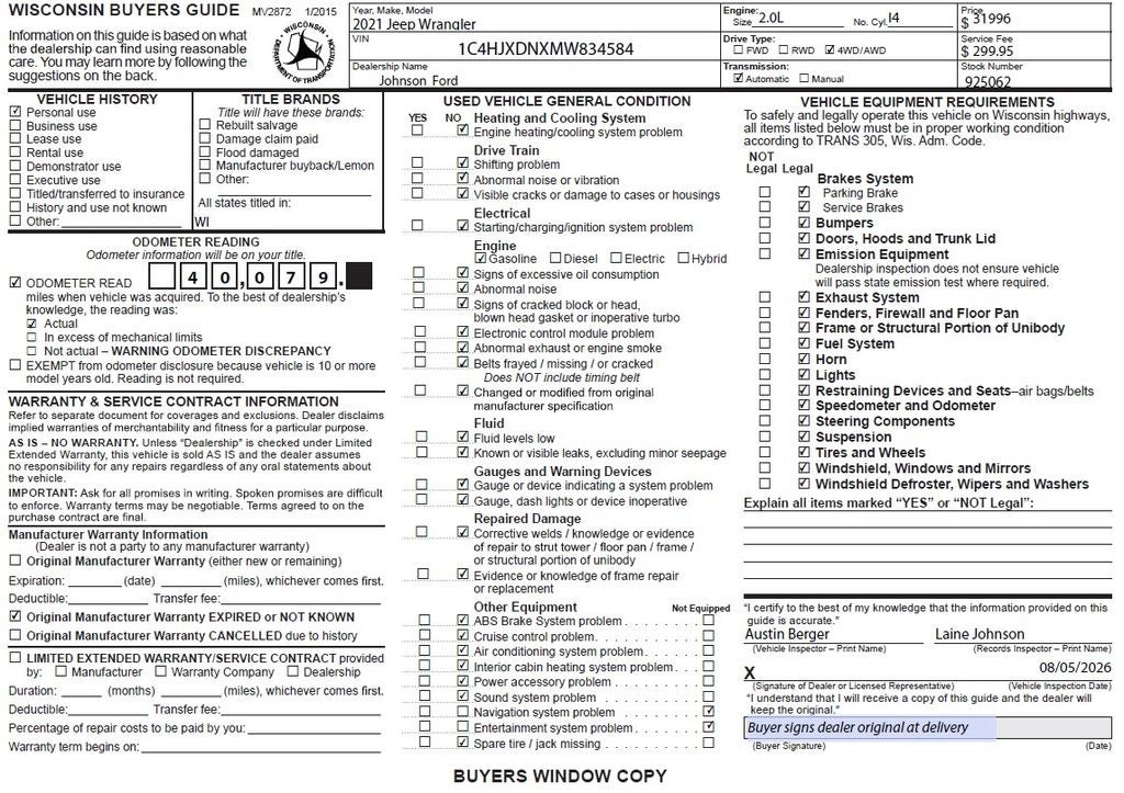 2021 Jeep Wrangler Unlimited Willys