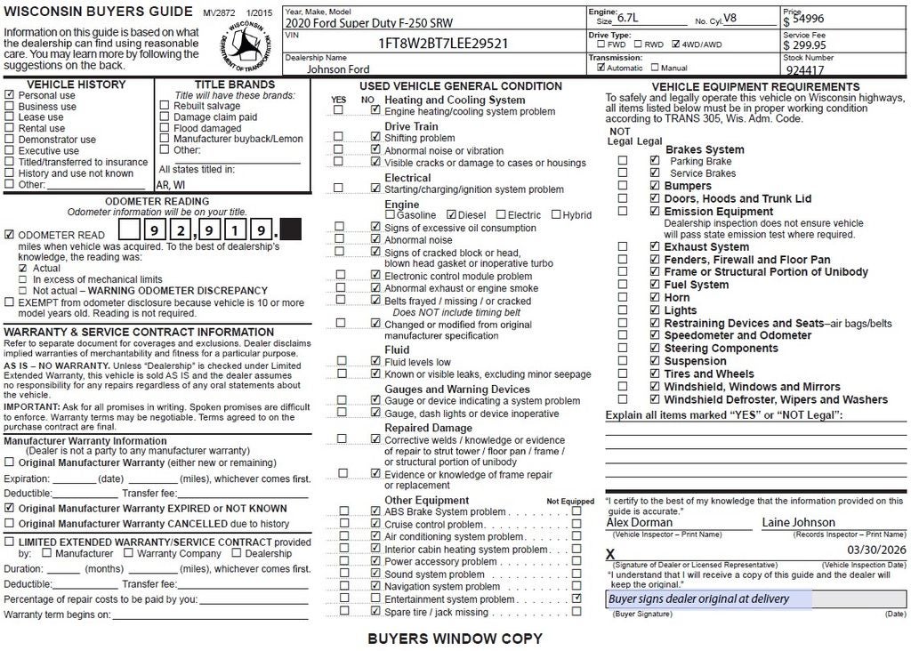 2020 Ford F-250SD Lariat