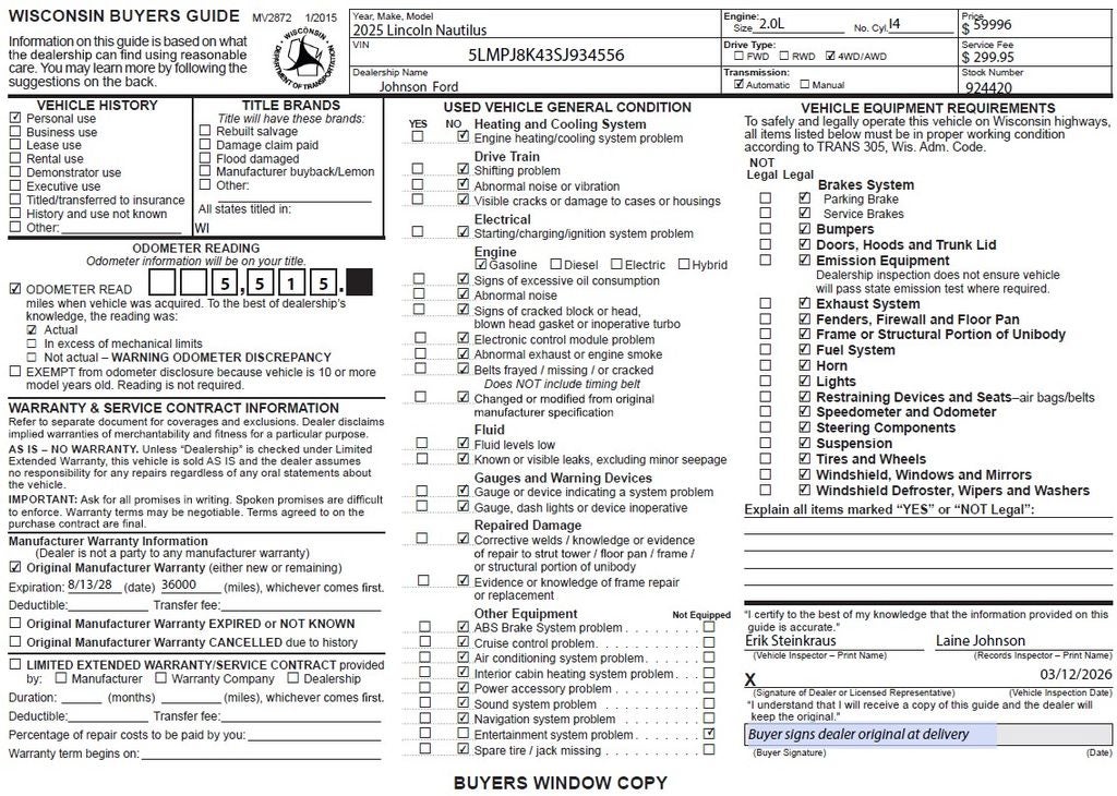 2025 Lincoln Nautilus Reserve