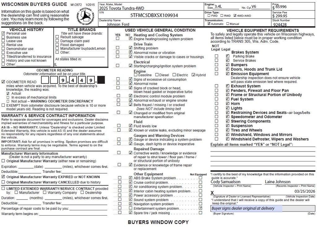 2025 Toyota Tundra Hybrid 1794 Edition