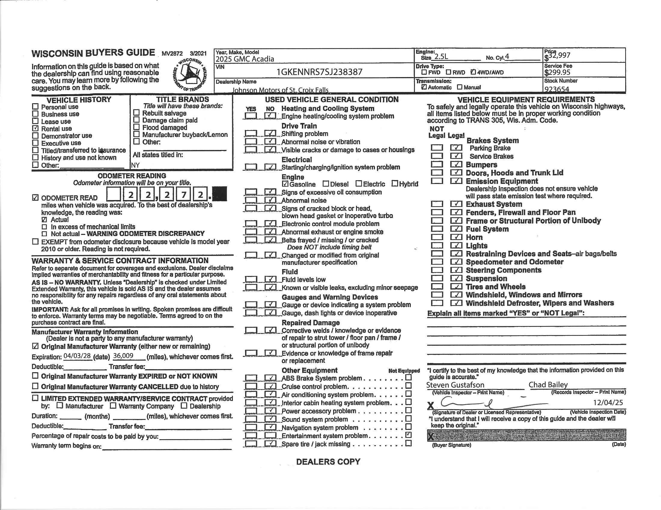 2025 GMC Acadia Elevation