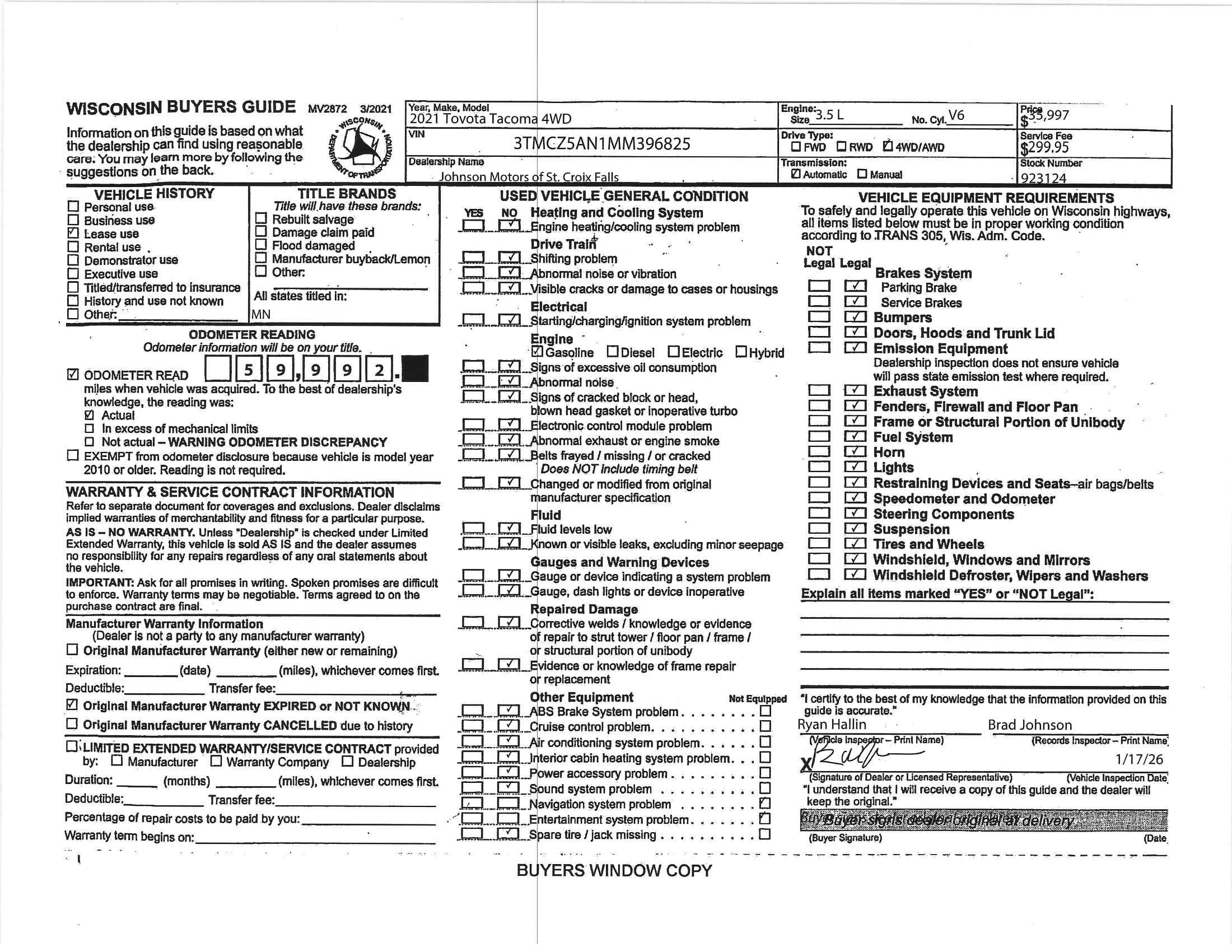 2021 Toyota Tacoma 4WD SR