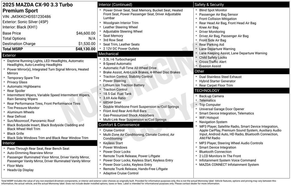 2025 Mazda Mazda CX-90 Premium Sport