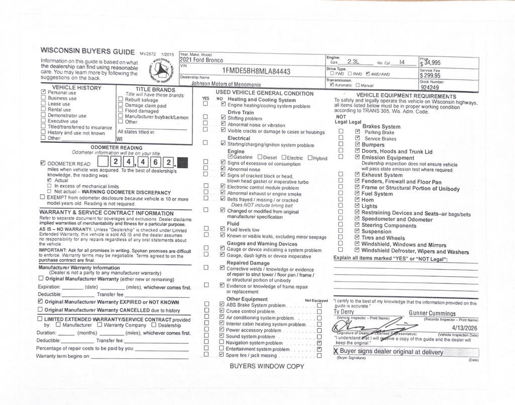 2021 Ford Bronco Big Bend