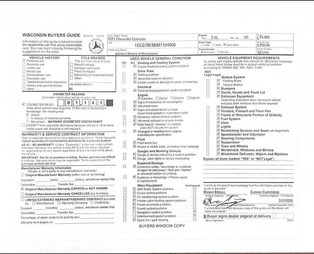 2021 Chevrolet Colorado Work Truck