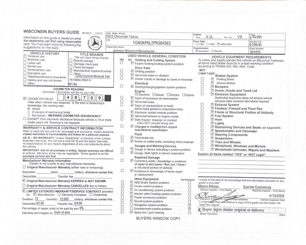 2023 Chevrolet Tahoe Z71