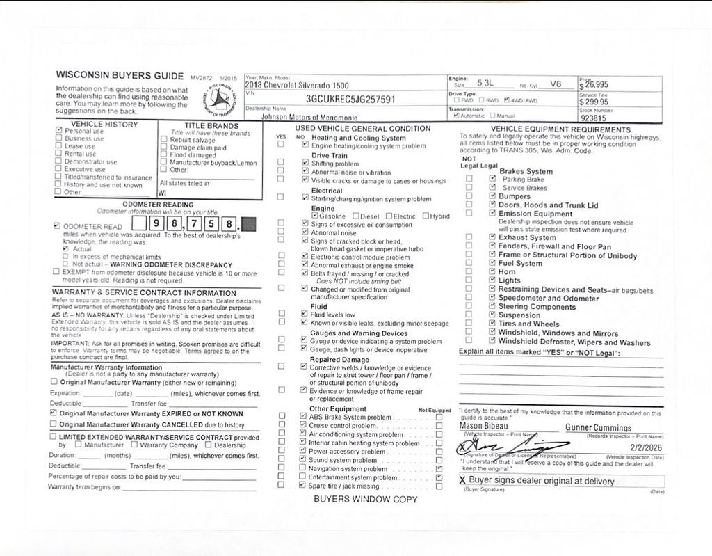 2018 Chevrolet Silverado 1500 LT LT2